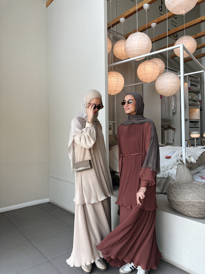 Layered pleated dress C0249