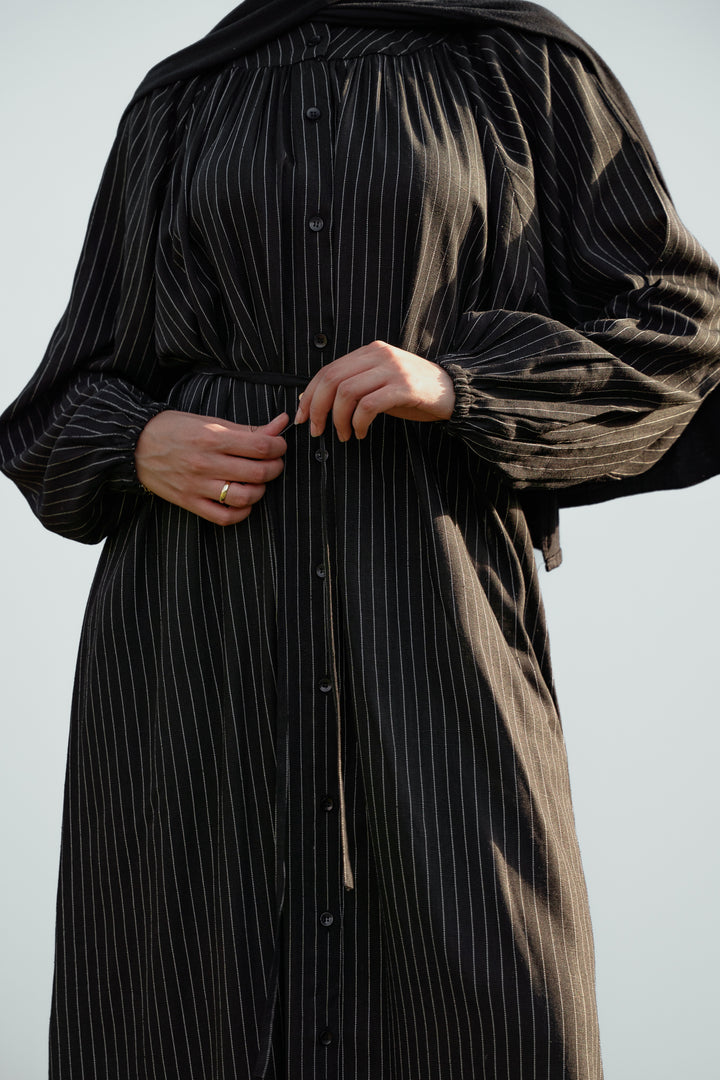 Stripped Shirt Dress C0526