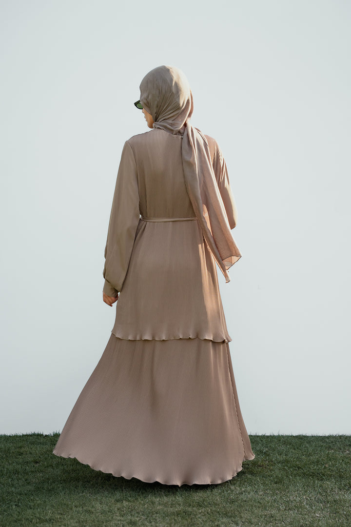 Layered pleated dress C0249