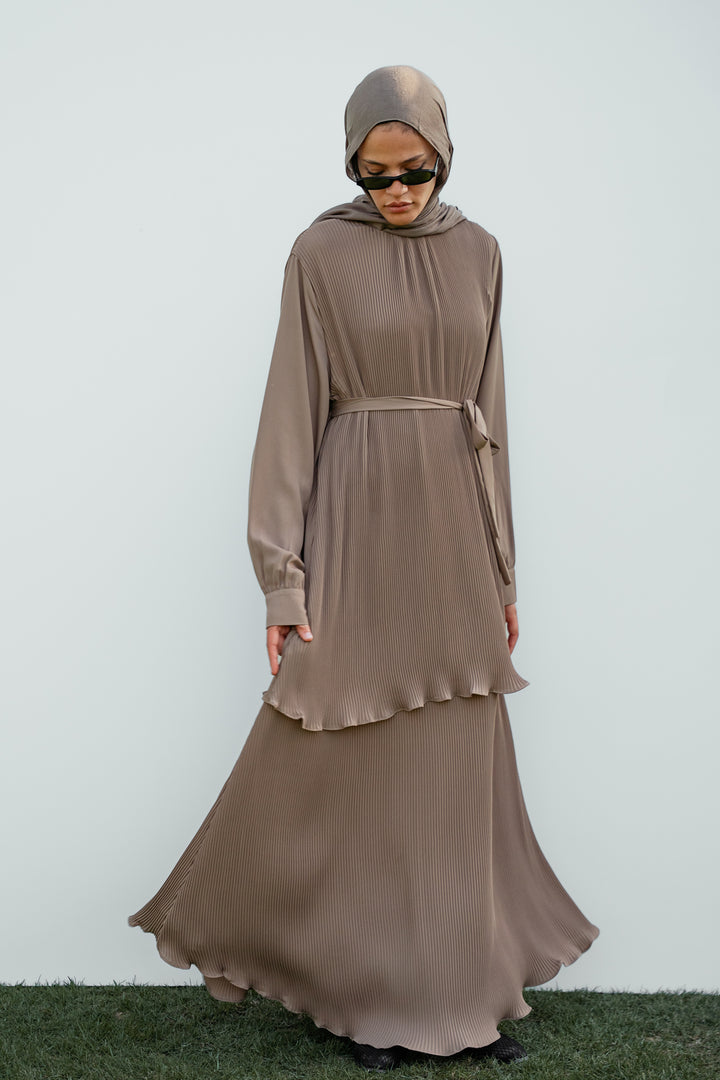 Layered pleated dress C0249