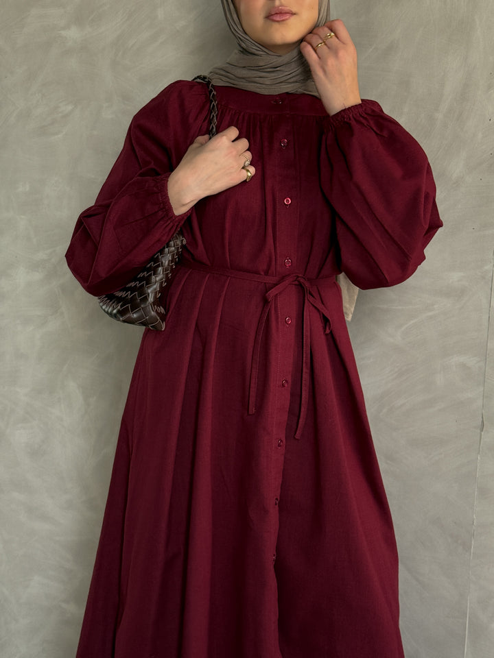 Linen Shirt Dress C0081