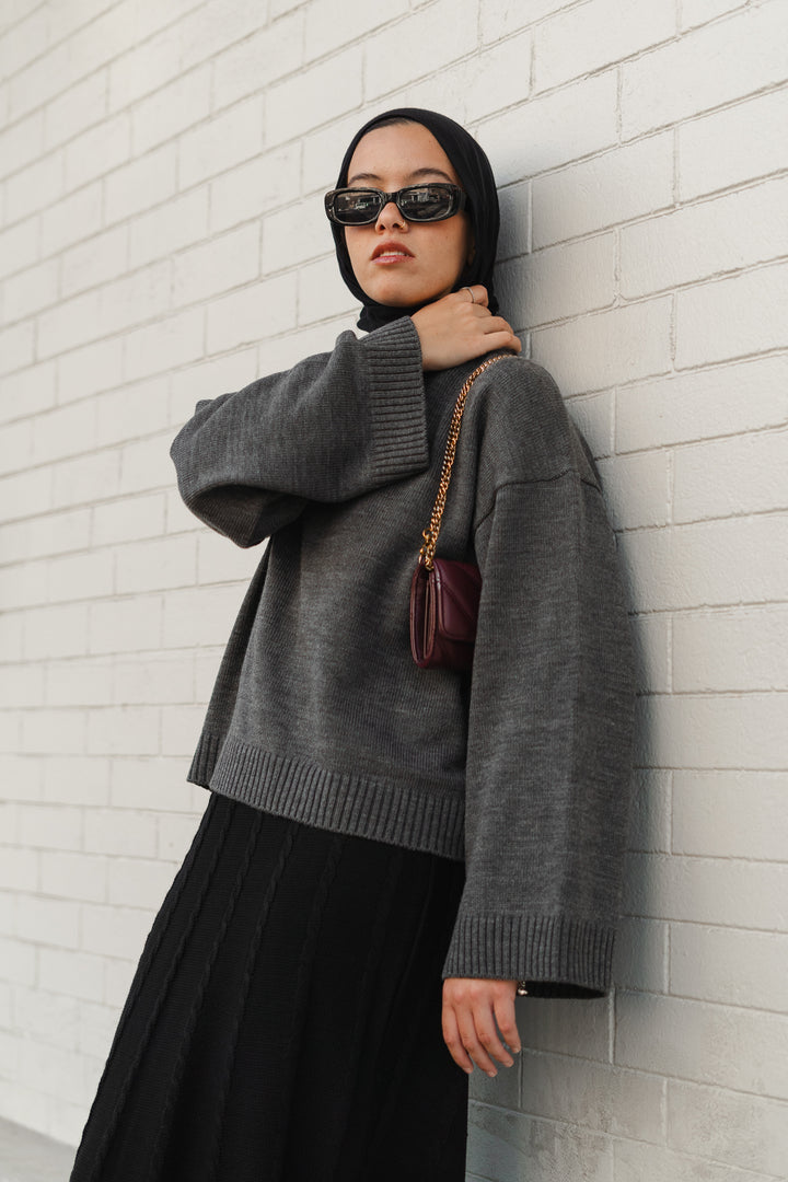 Oversized knitted pullover C0339