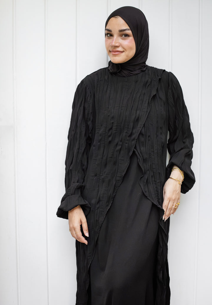 Crushed Overlay Abaya