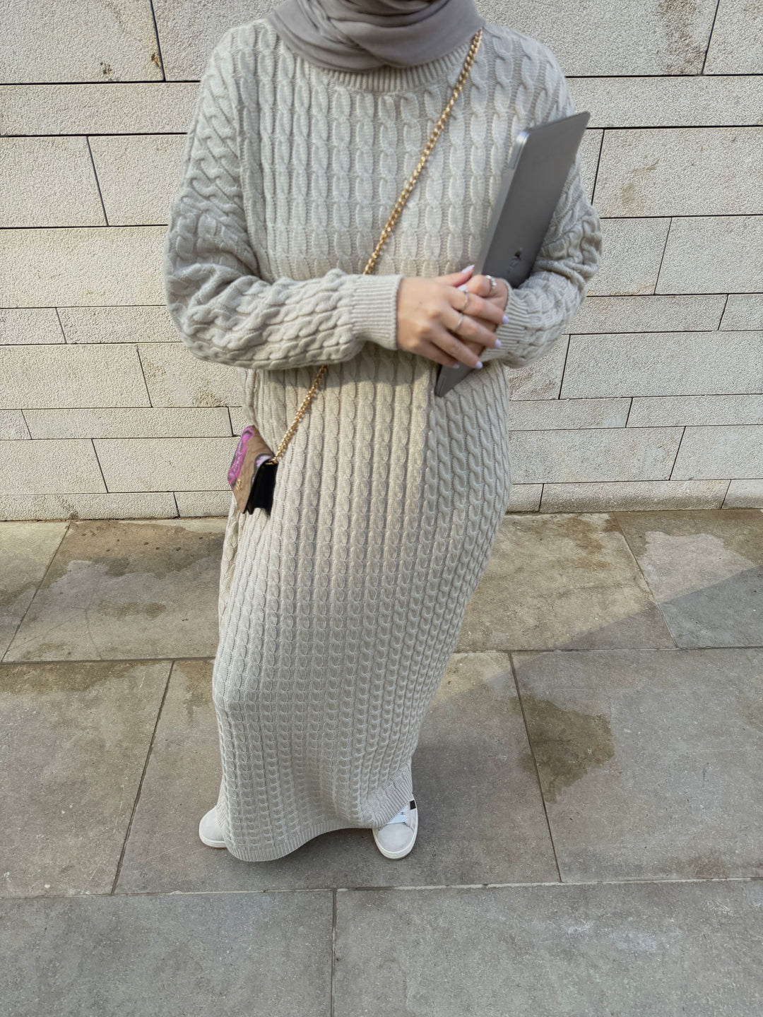 Cable knitted dress C0332