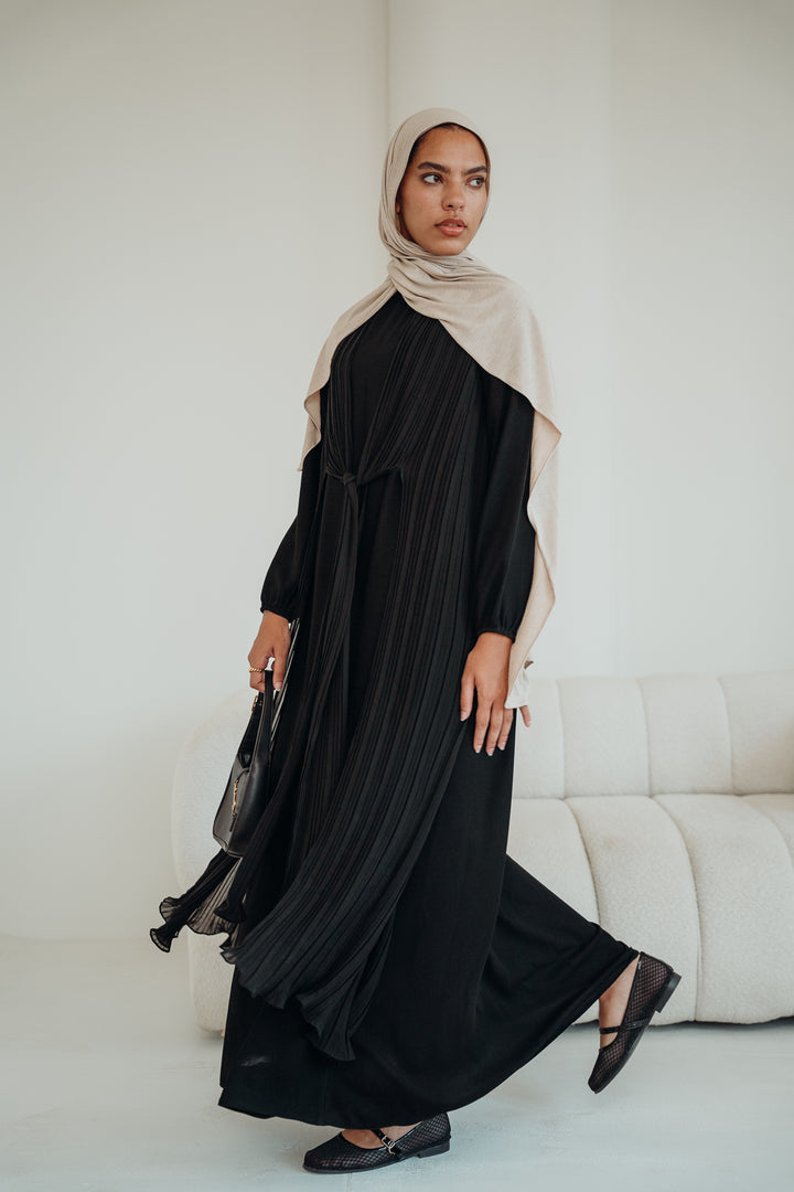 Pleated Knot Abaya C0425