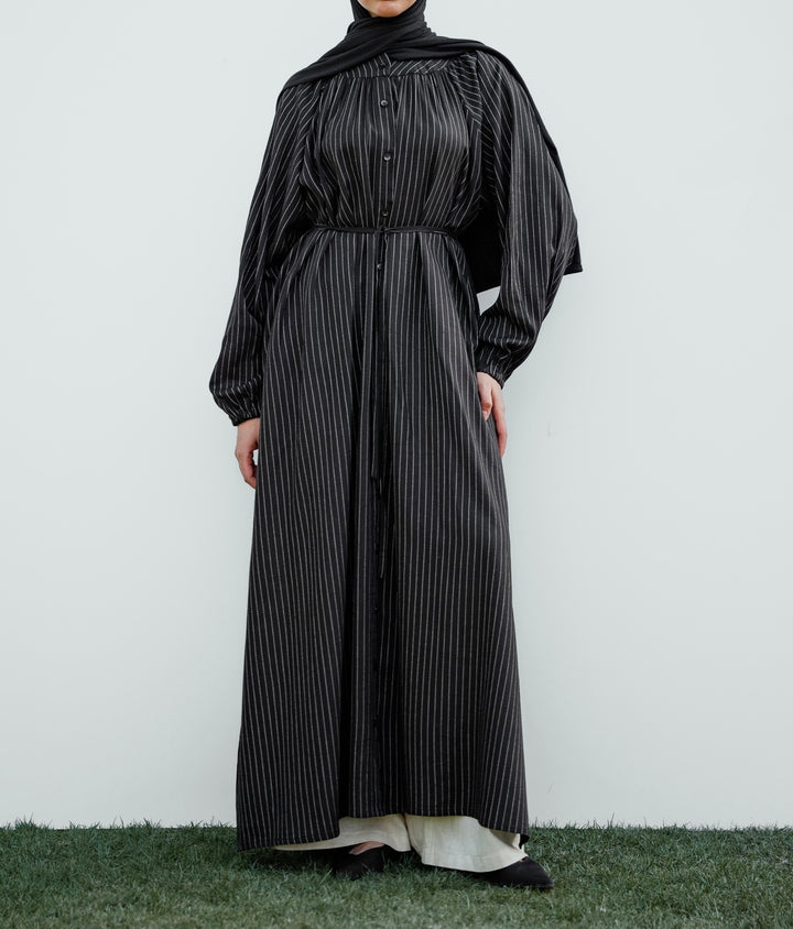 Stripped Shirt Dress C0526