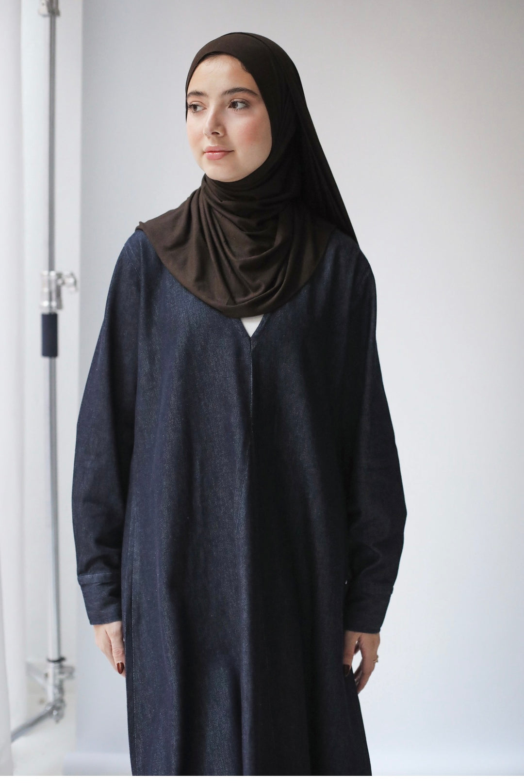 Denim Flow Maxi Dress C0463