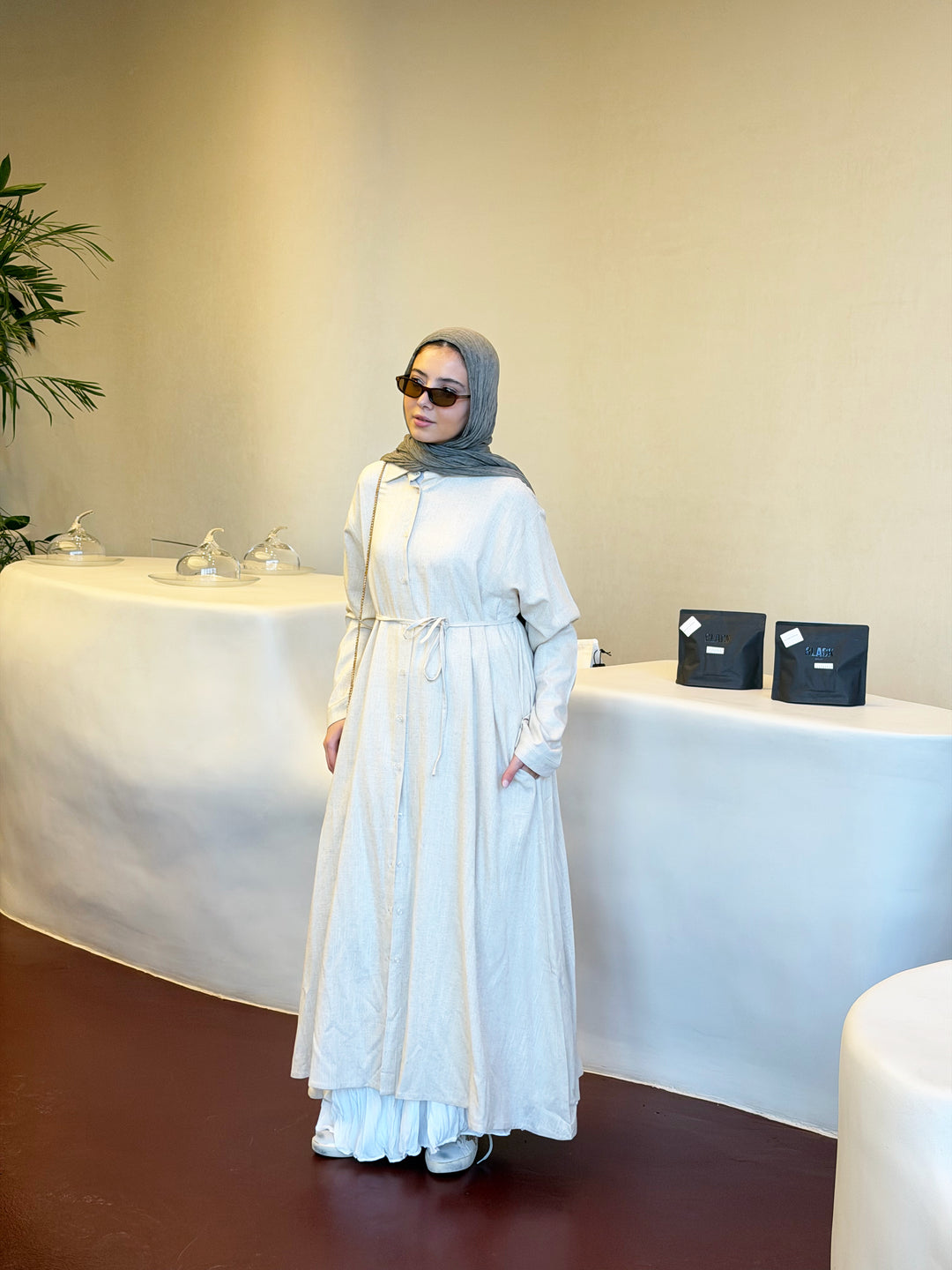 Linen maxi shirt C0206