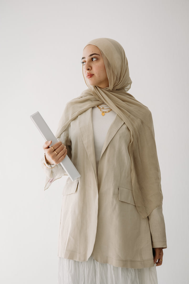 Midi Linen Blazer C0431