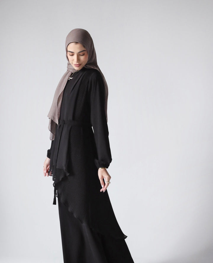 Pleated cardigan abaya C0501