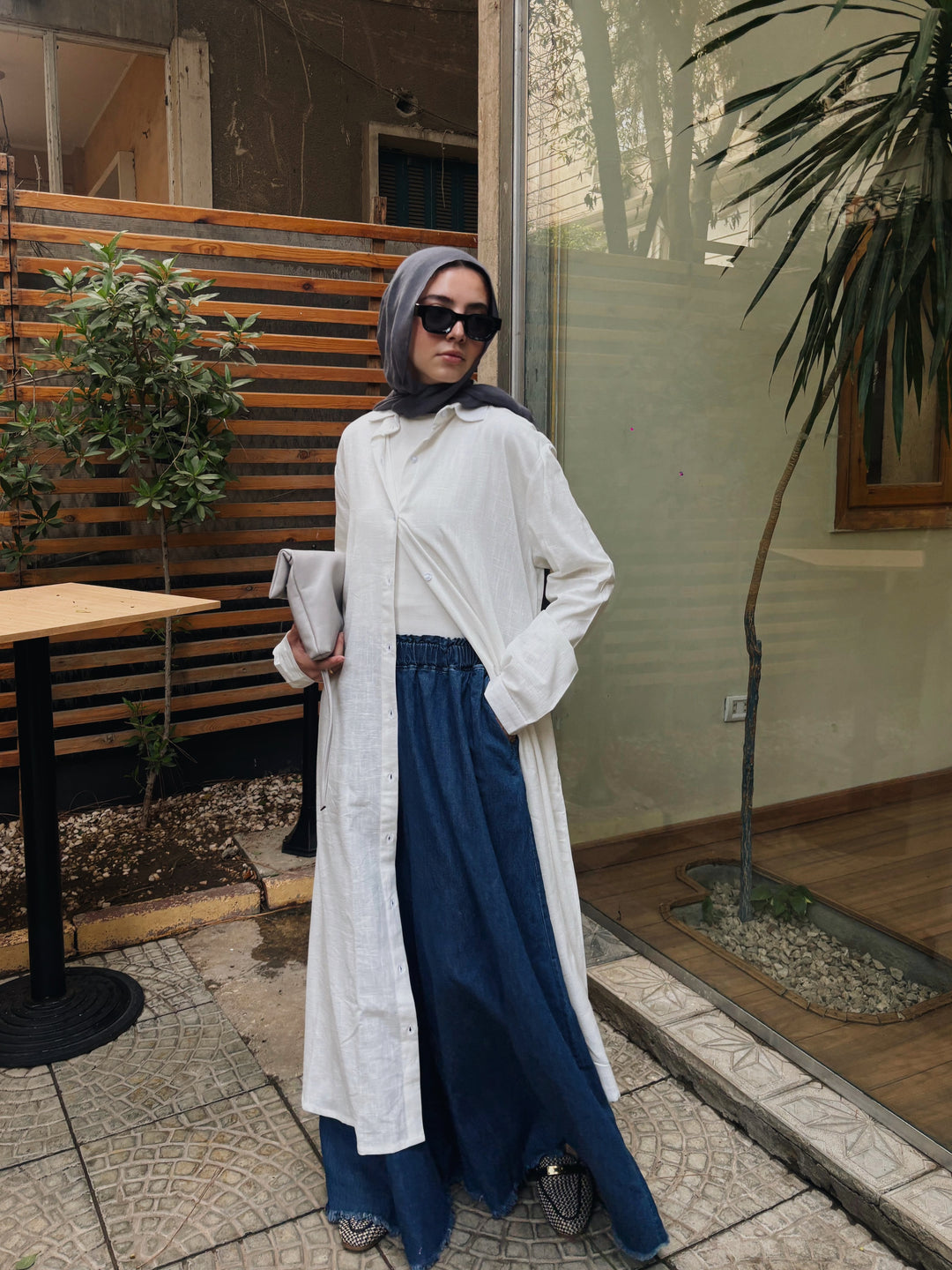 Linen maxi shirt C0206