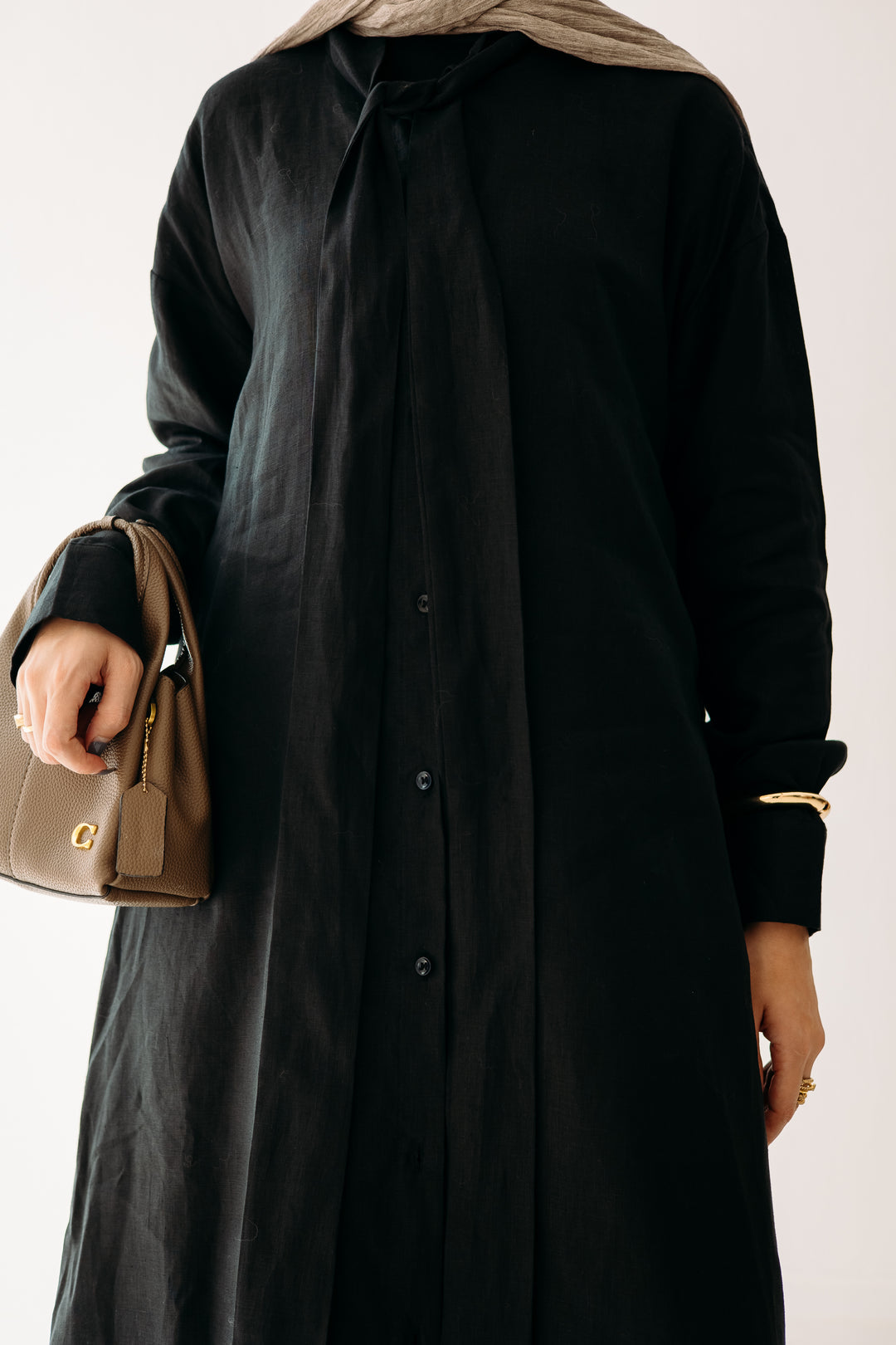 Maxi Tie-Linen Shirt C0432