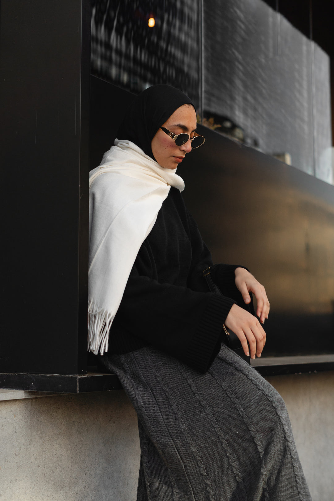 Oversized knitted pullover C0339