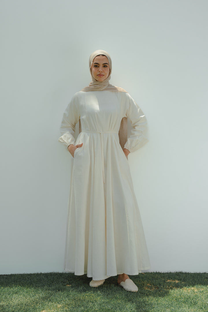Voluminous Linen Dress C0540