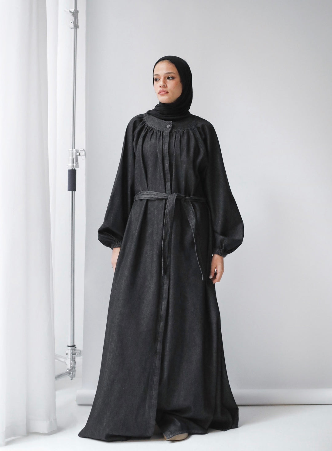 Relaxed Denim Shirt Dress C0460