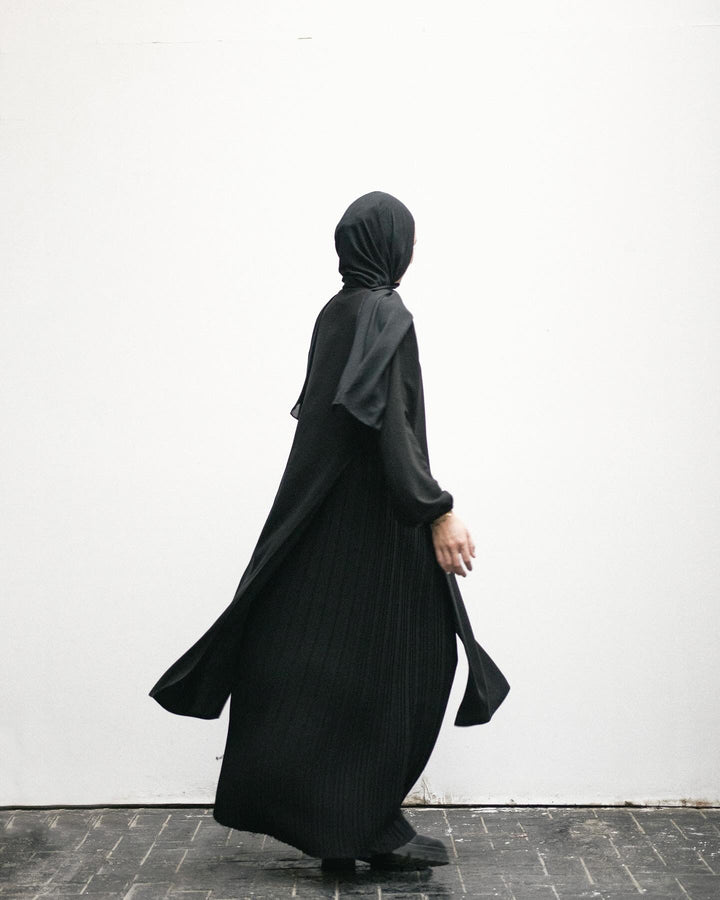 One piece pleated abaya C0219