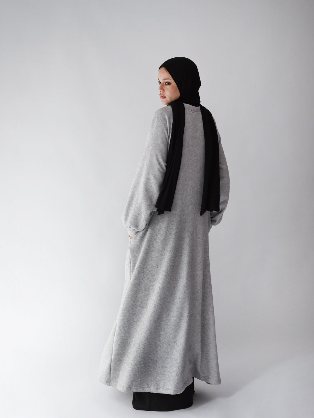 Maxi knit cardigan dress