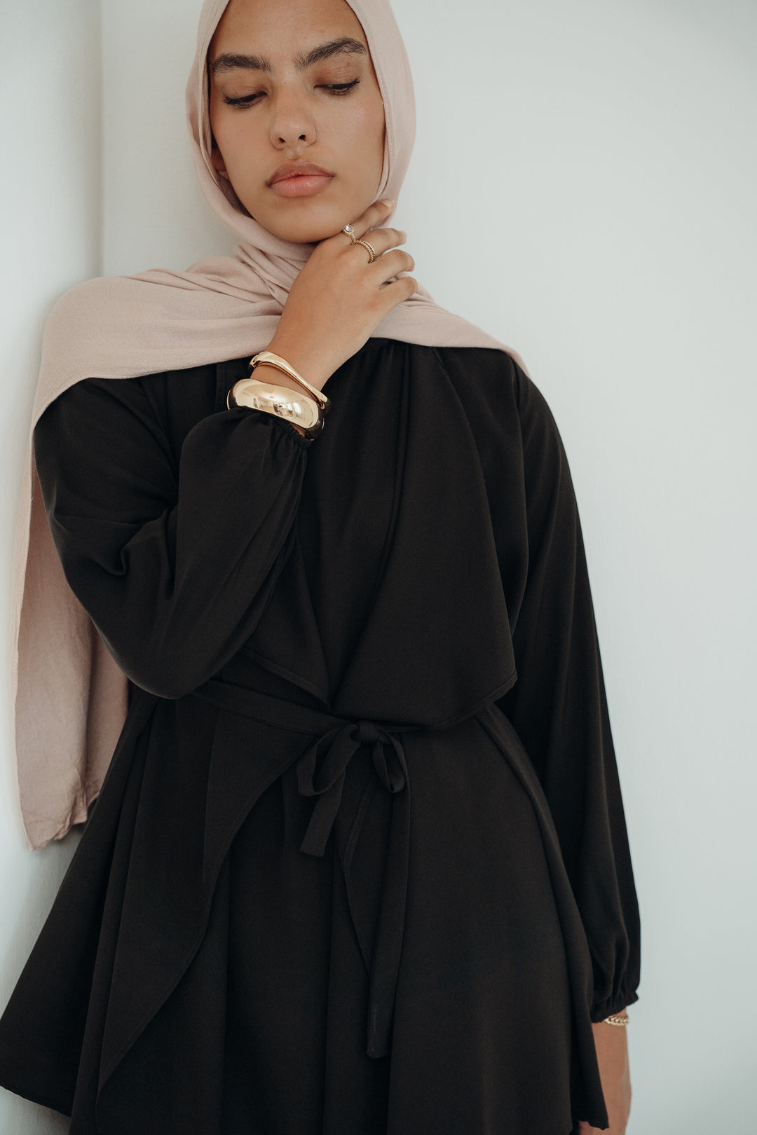 Waterfall Silk Abaya C0418