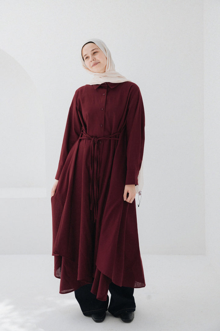 Asymmetrical Shirt Dress  C0519