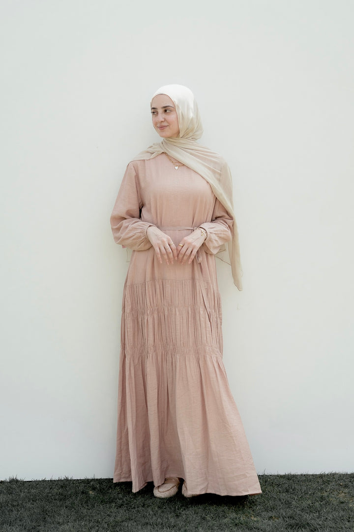Textured Gathered Maxi Dress C0545