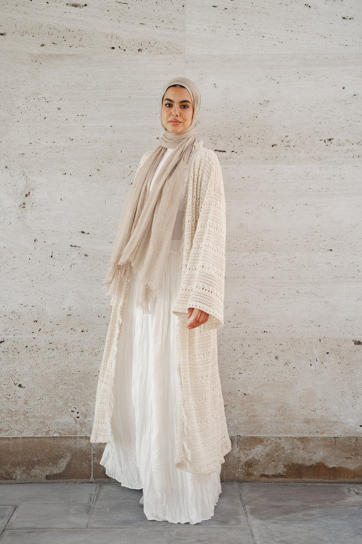 Soft Crochet Longline Kimono C0546