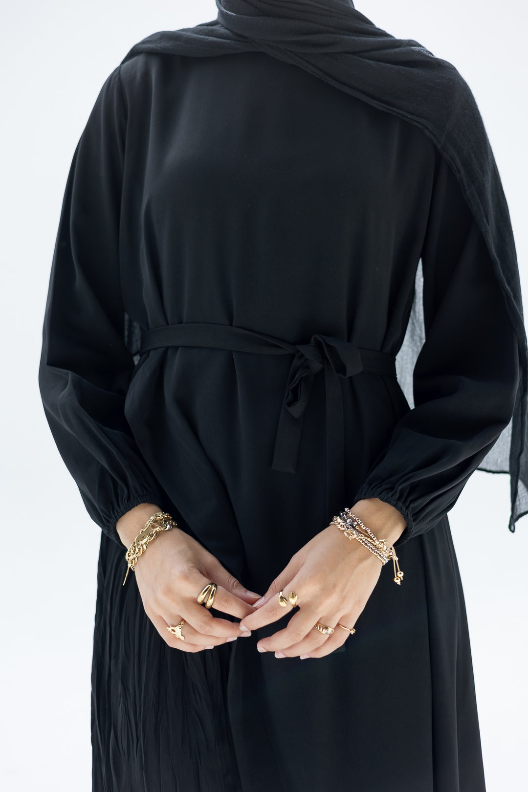 Asymmetrical Crushed Abaya C0443