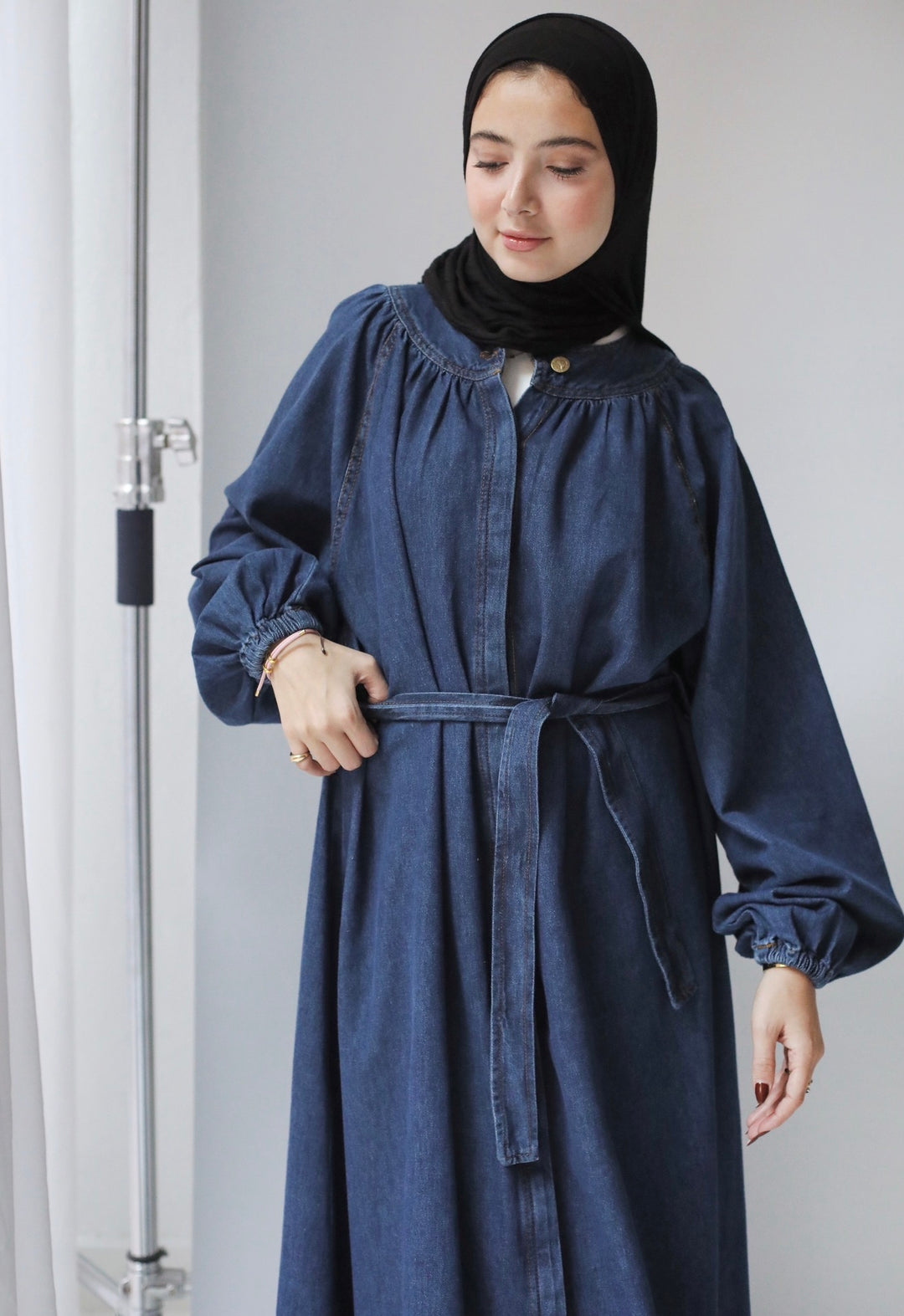 Relaxed Denim Shirt Dress C0460