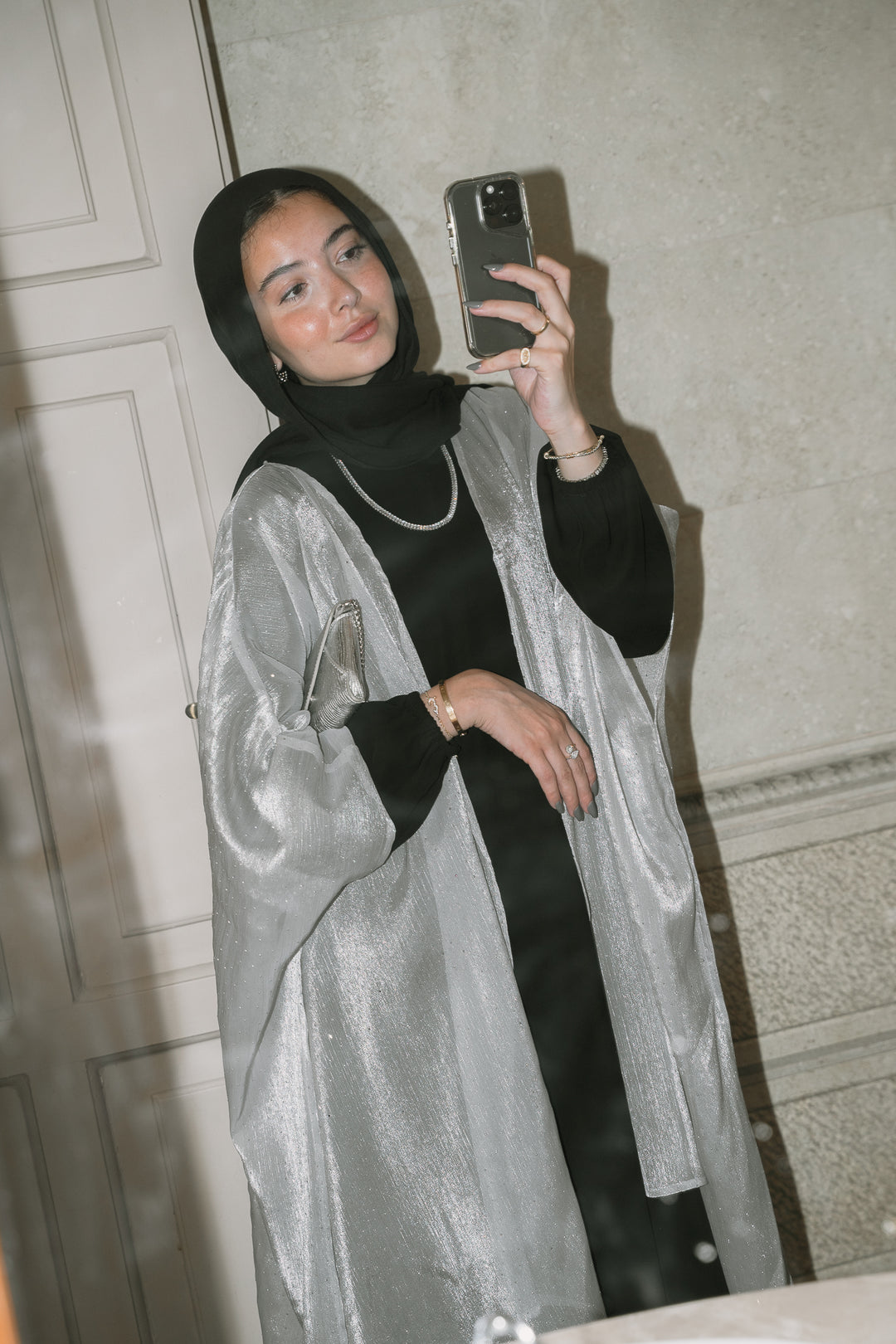Sheer Studded Cape C0420