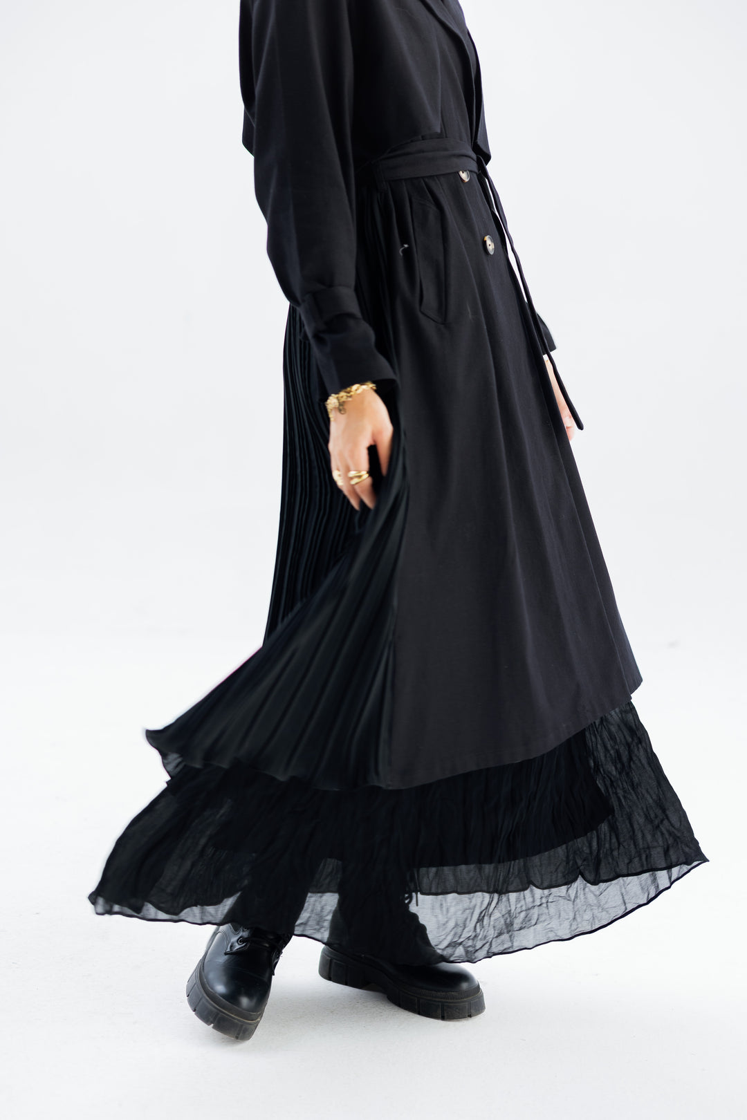 Pleated Trench Coat C0445