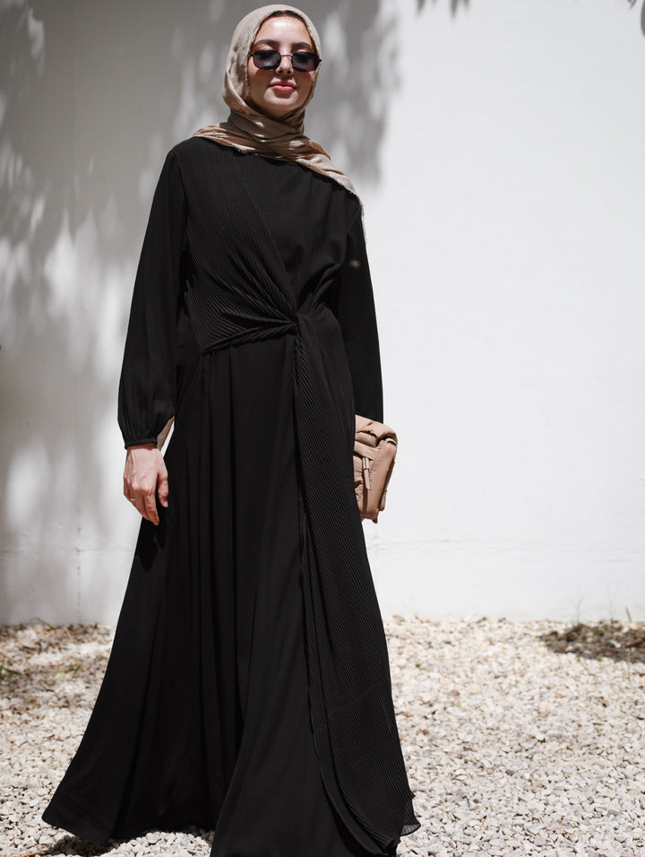 Pleated Tie Abaya C0401