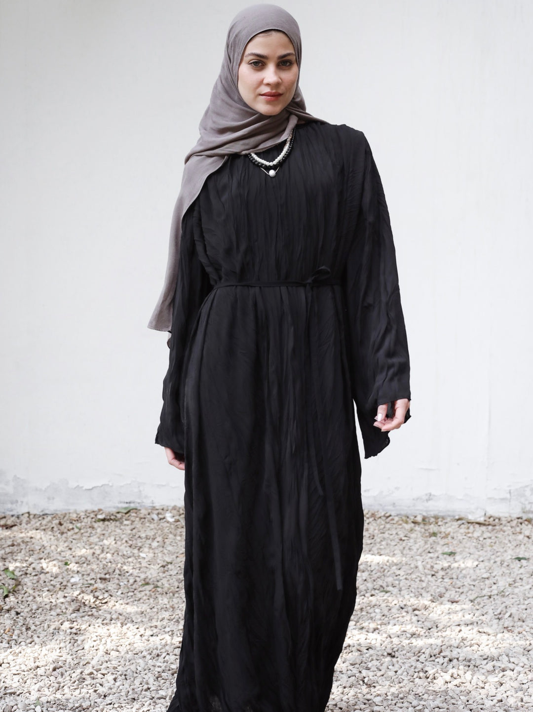 Crinkled Chiffon Dress c0512