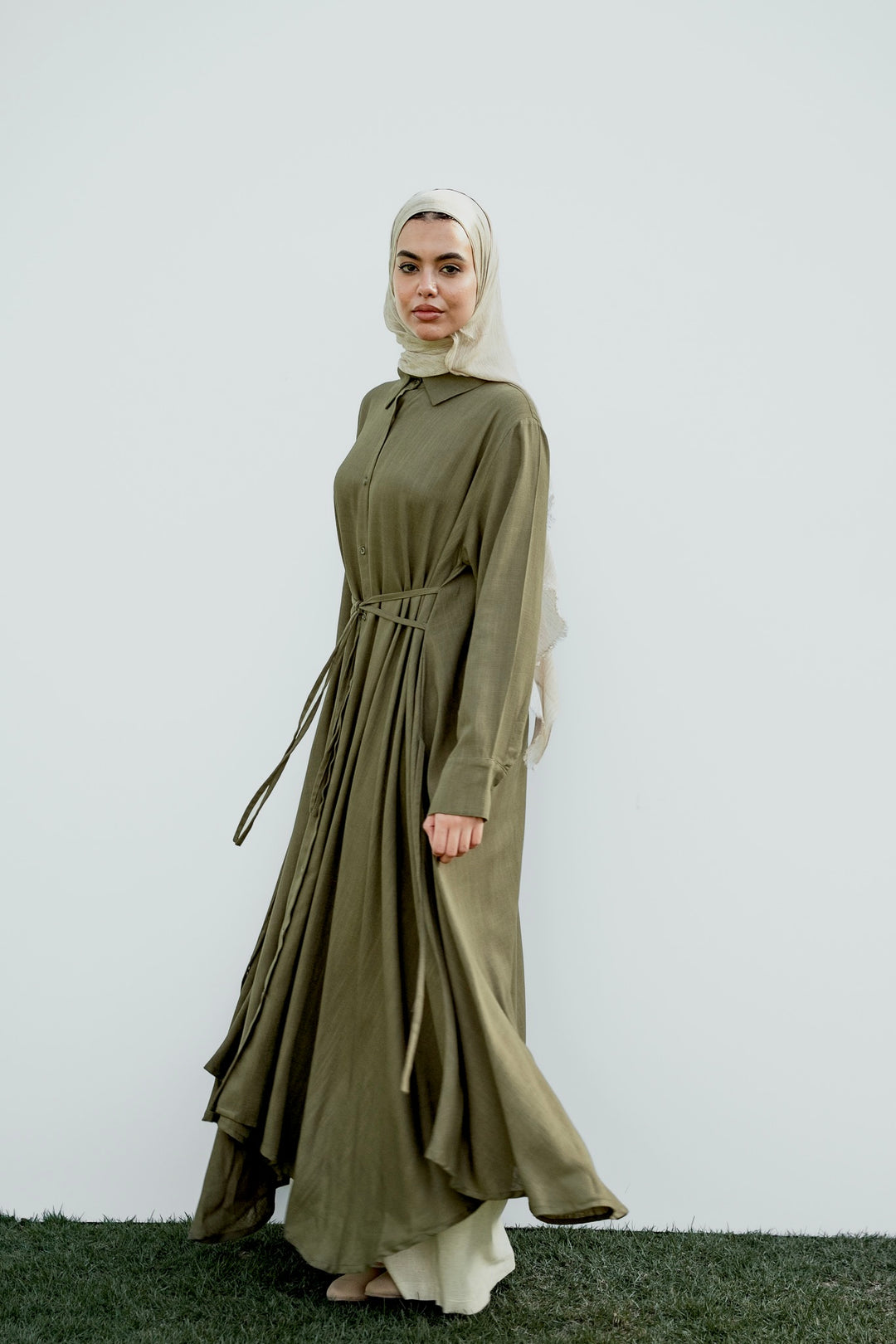 Asymmetrical Shirt Dress  C0519