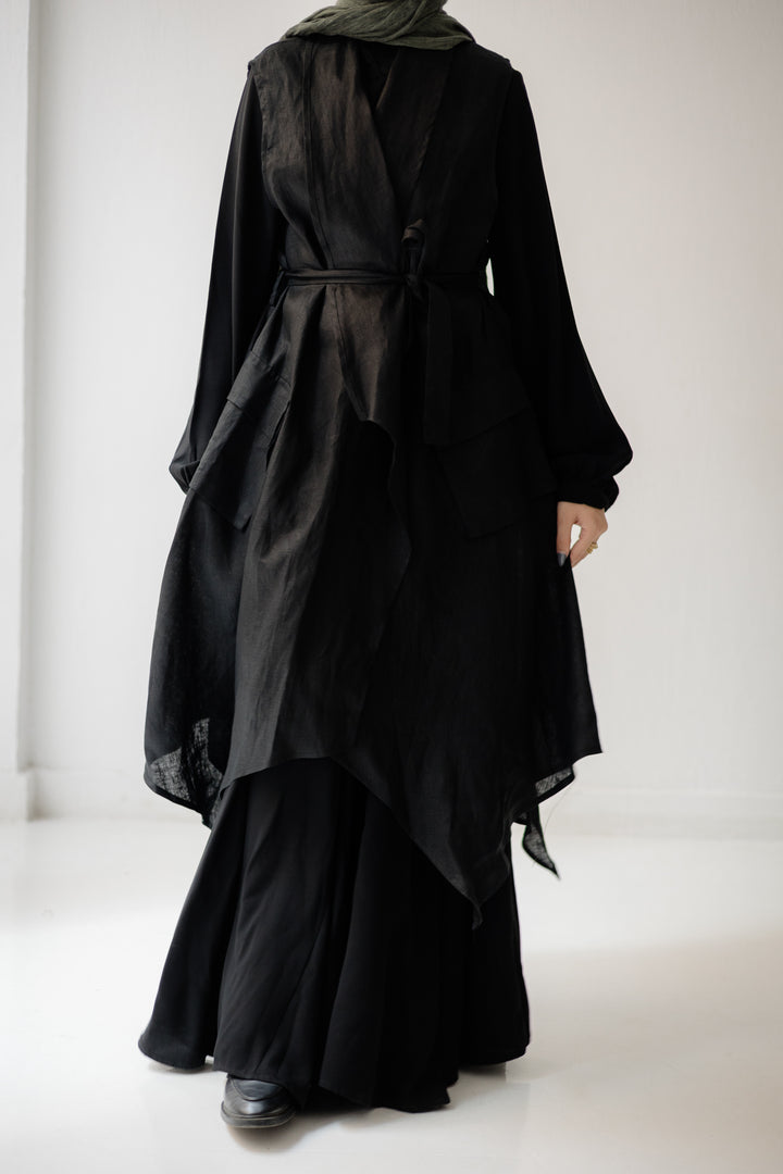 Drape Linen Vest C0427