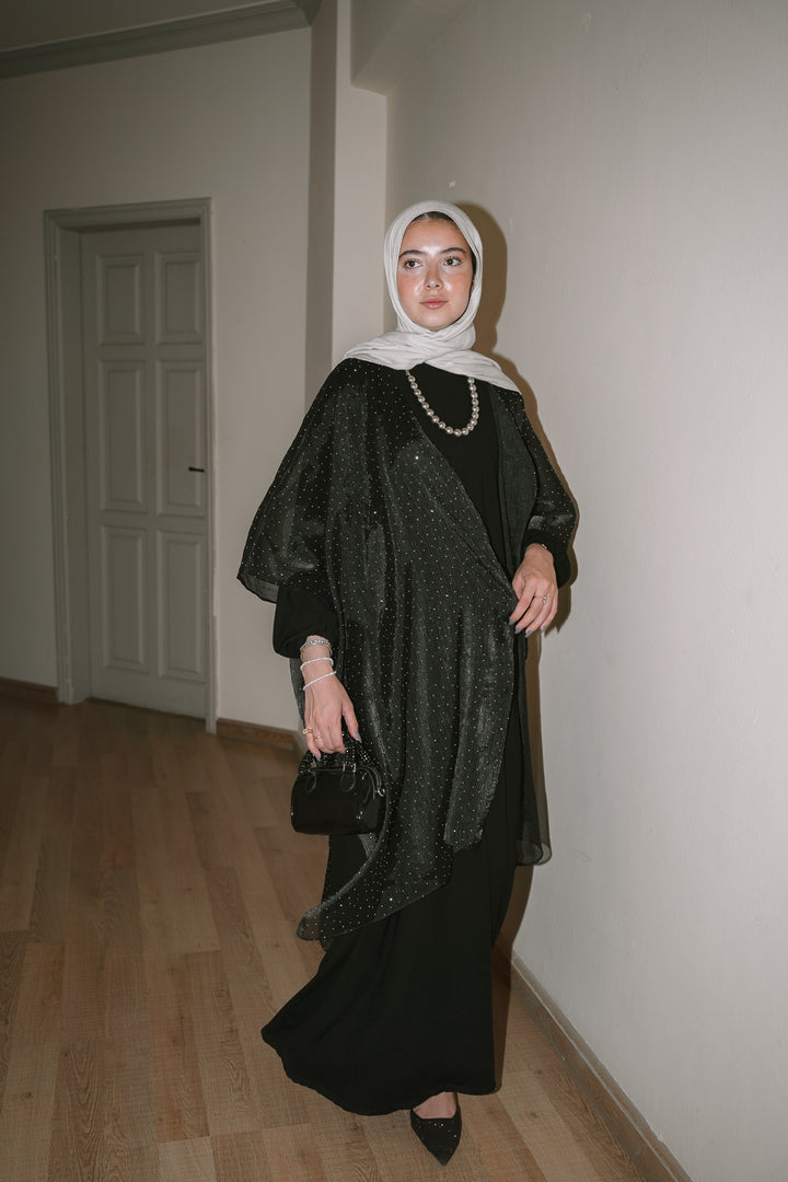 Sheer Studded Cape C0420