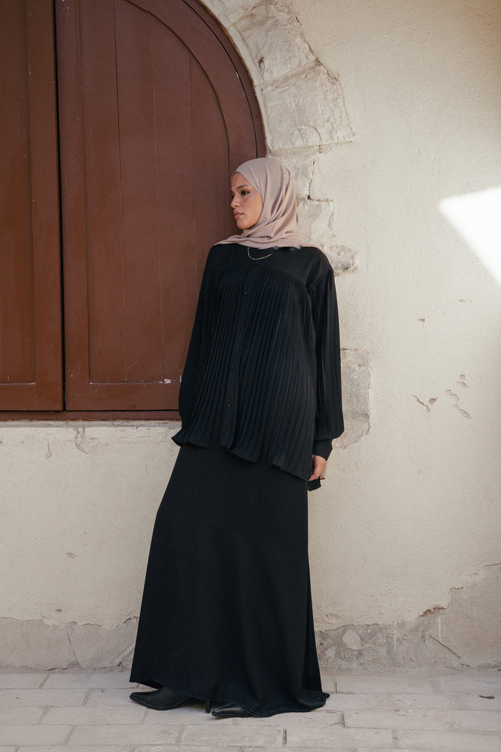 Buttoned flow abaya C0472