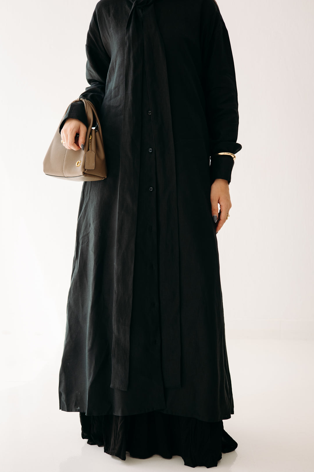 Maxi Tie-Linen Shirt C0432