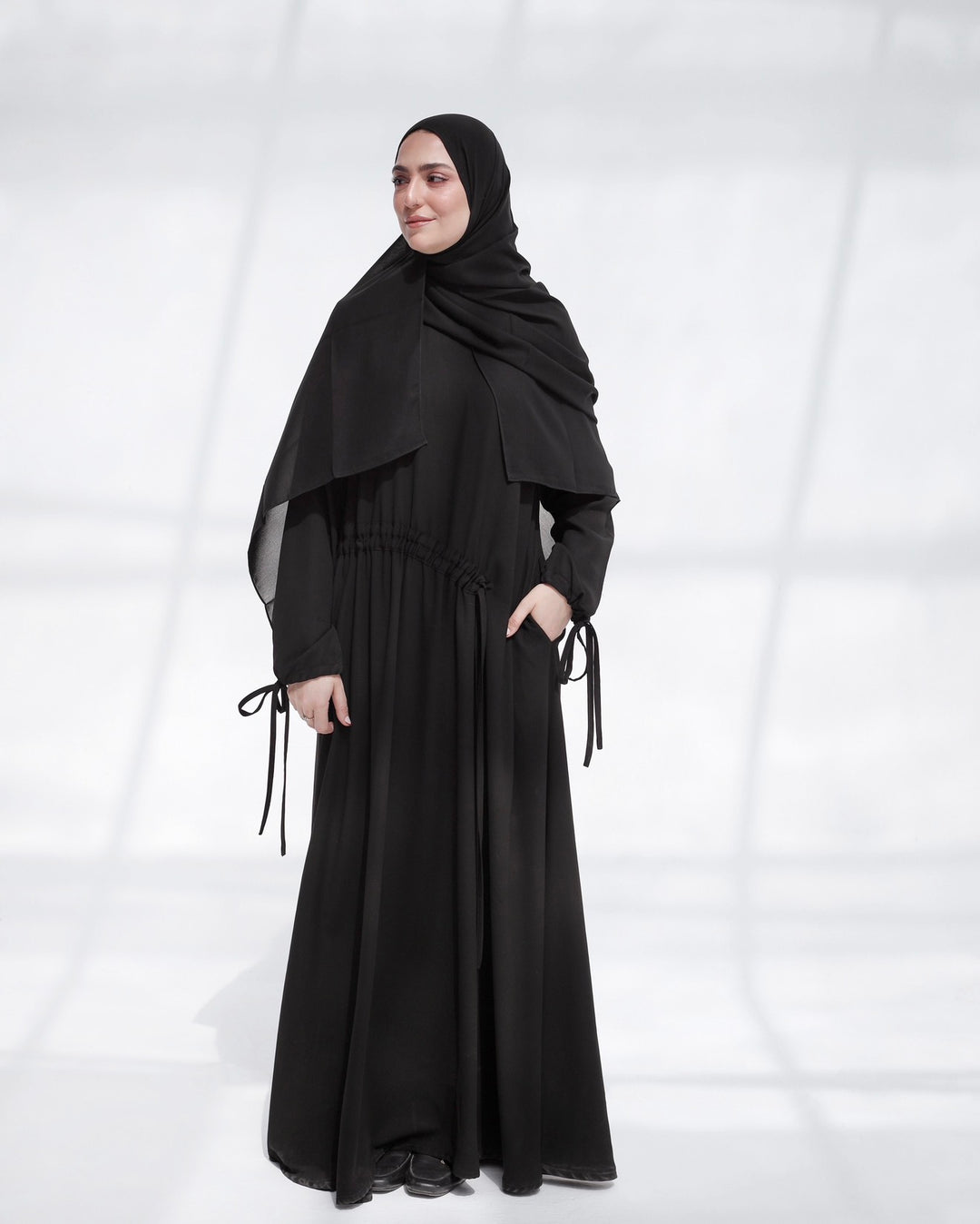 Gathered Abaya C0533