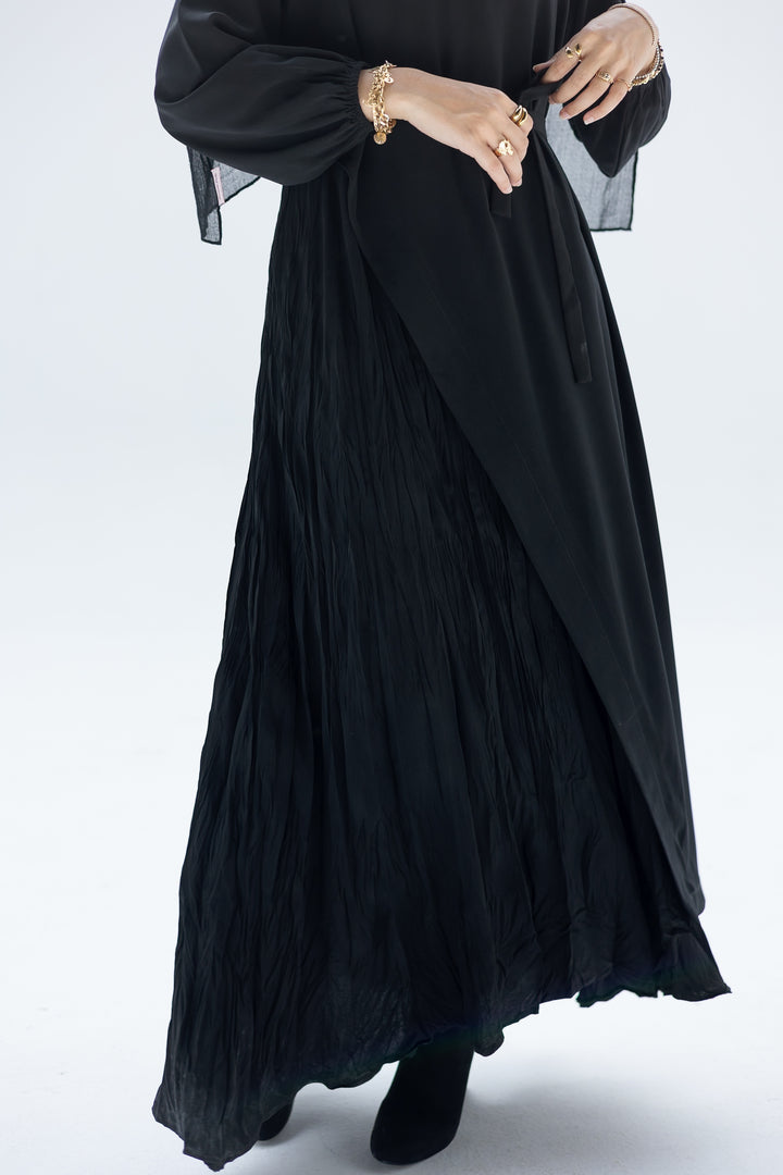 Asymmetrical Crushed Abaya C0443
