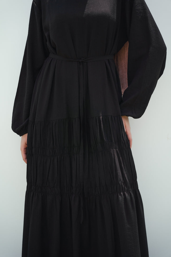 Textured Gathered Maxi Dress C0545