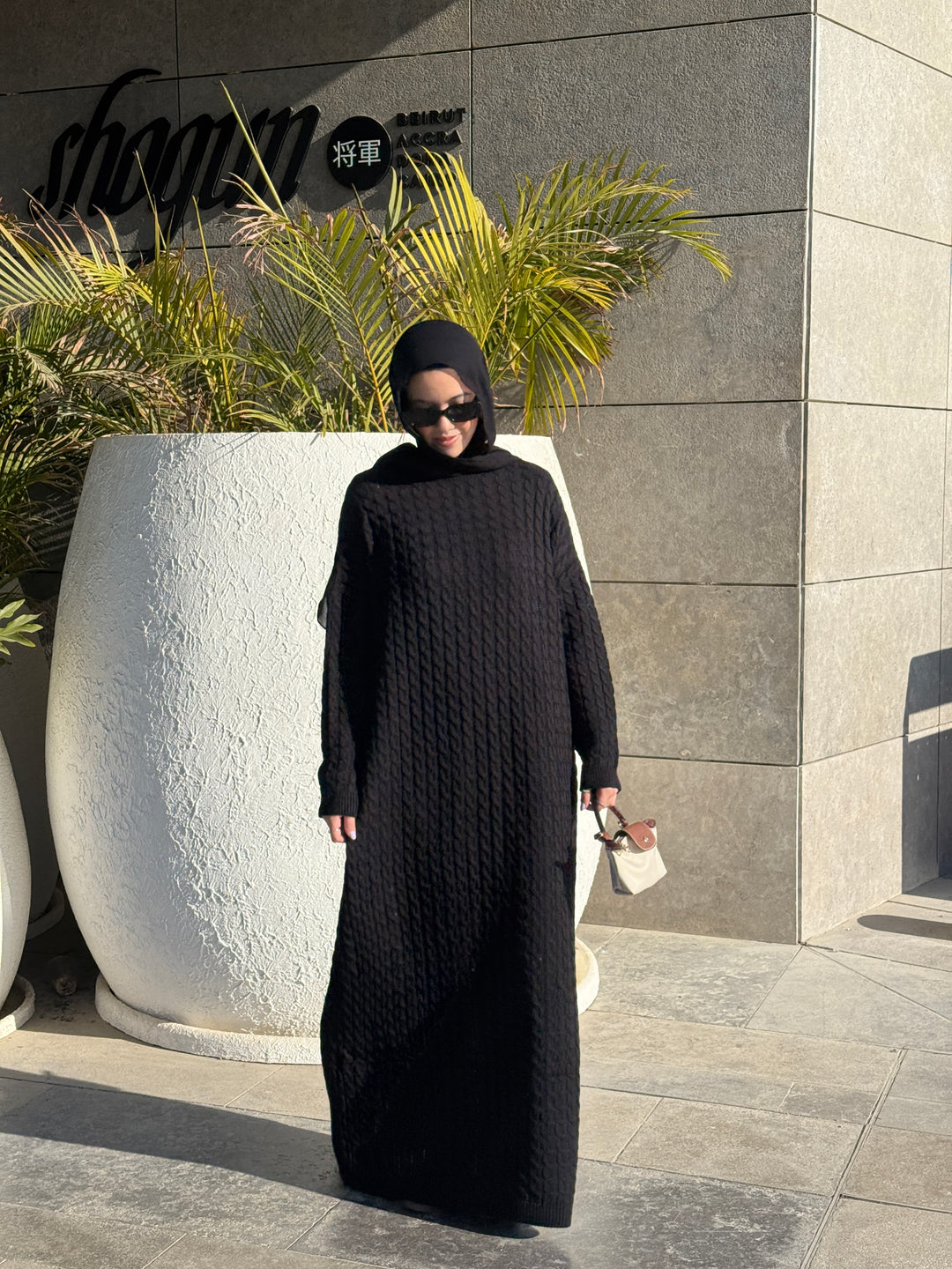 Cable knitted dress C0332