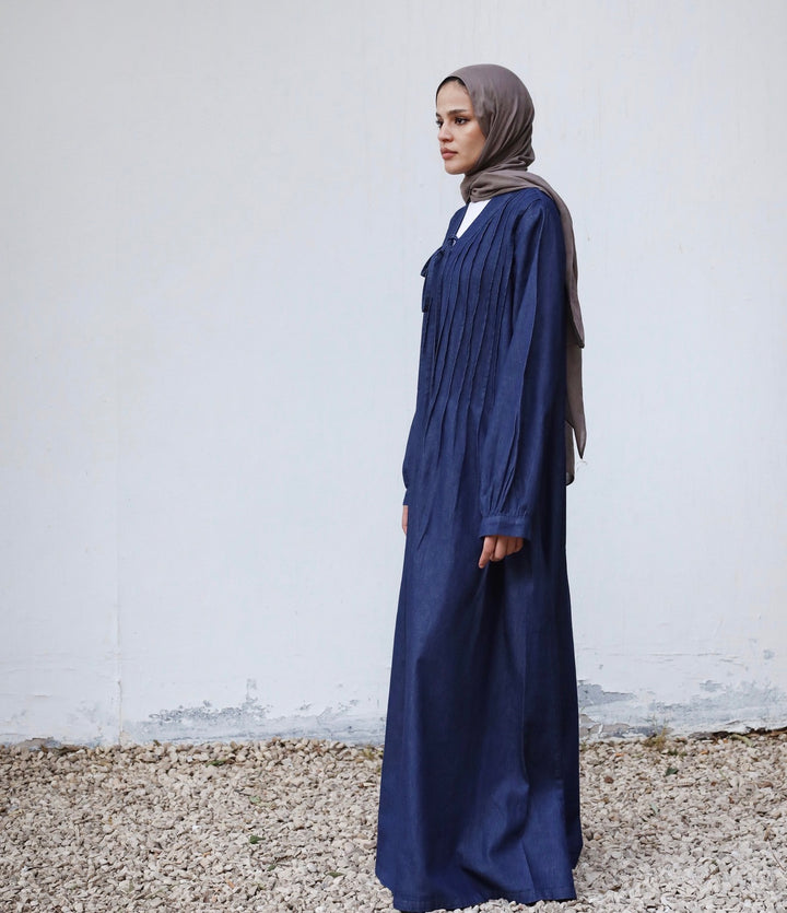 Pleated Denim Dress C0518