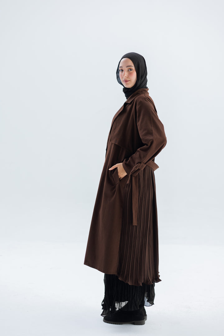 Pleated Trench Coat C0445