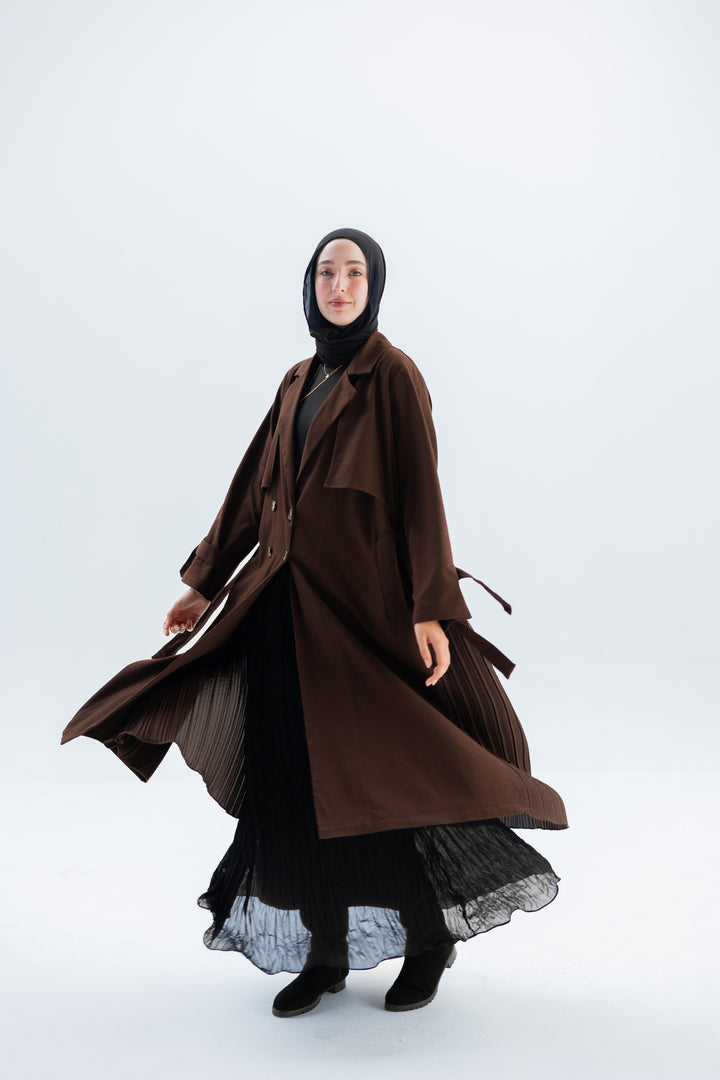 Pleated Trench Coat C0445