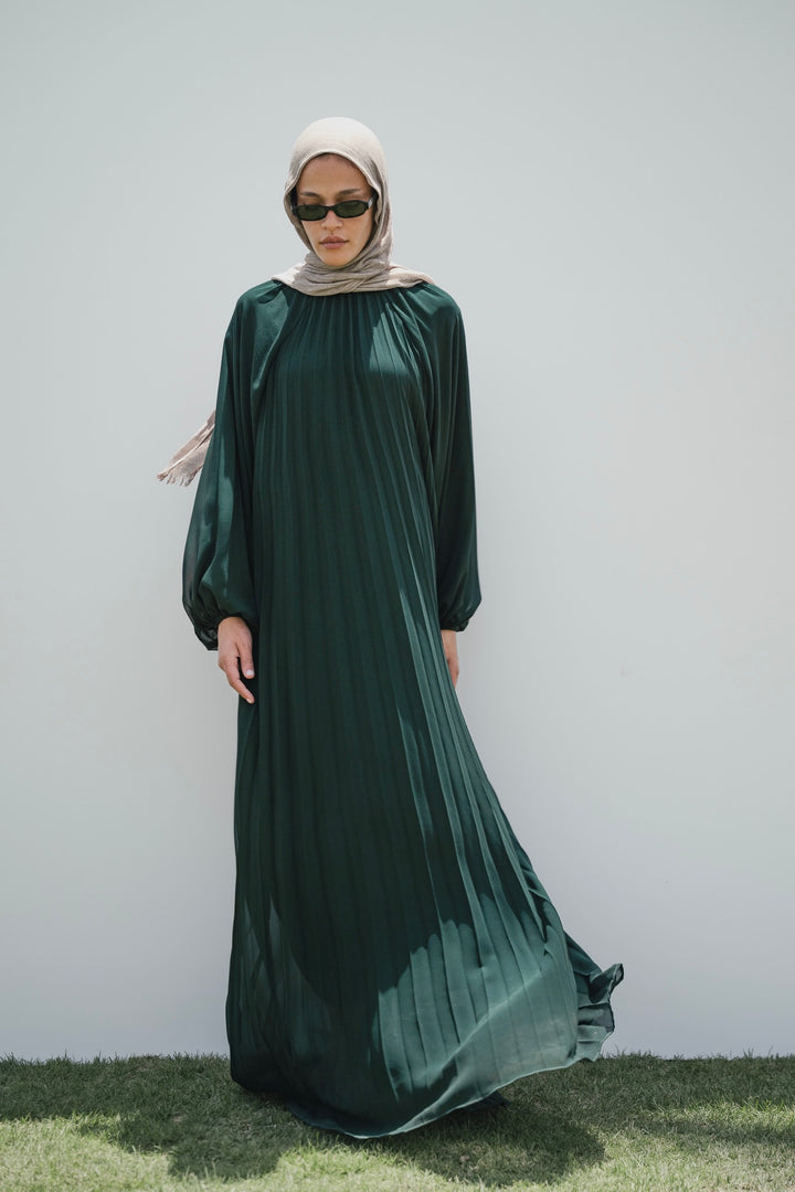 Pleated Chiffon Maxi Dress C0548