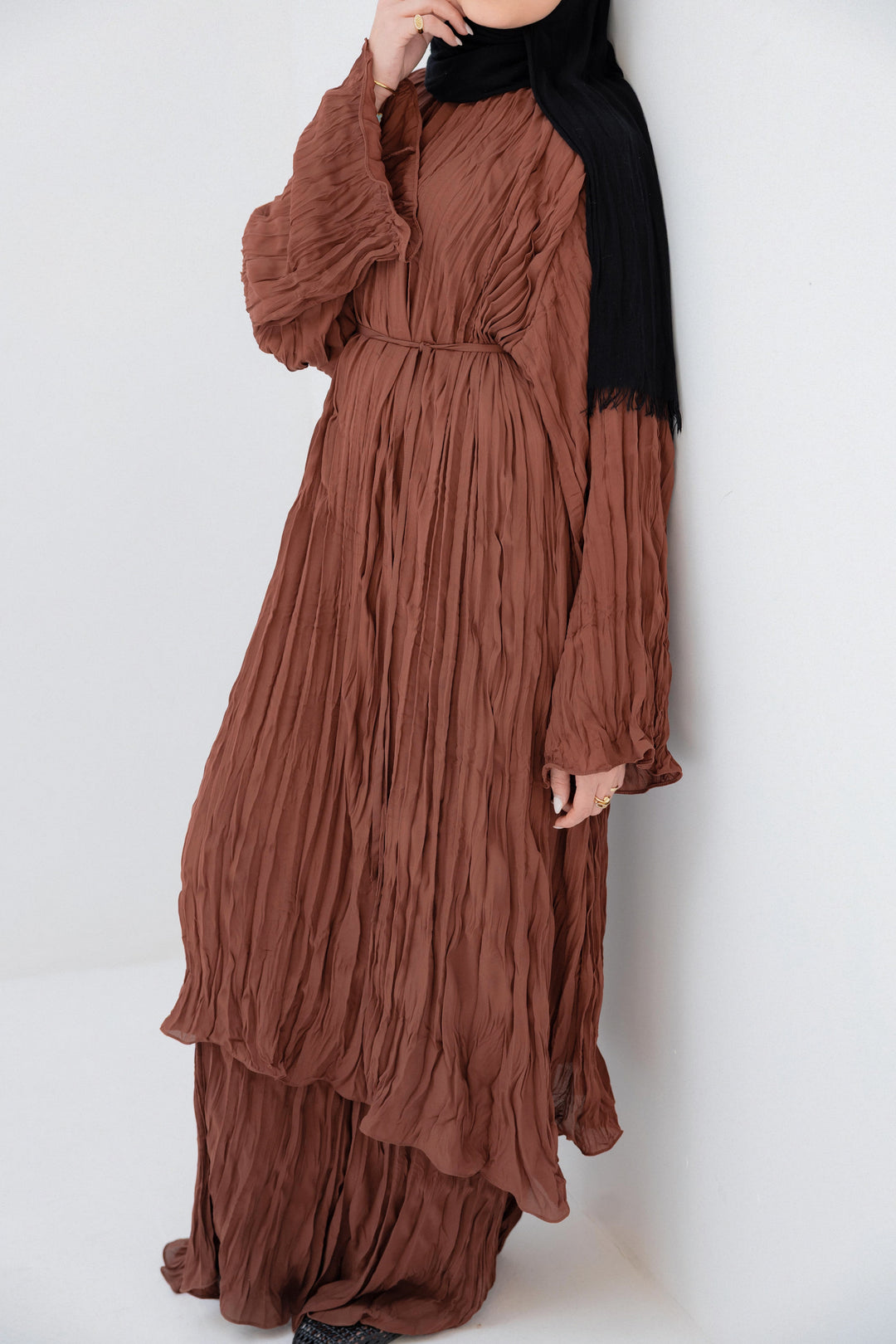 Crinkled Chiffon Dress c0512