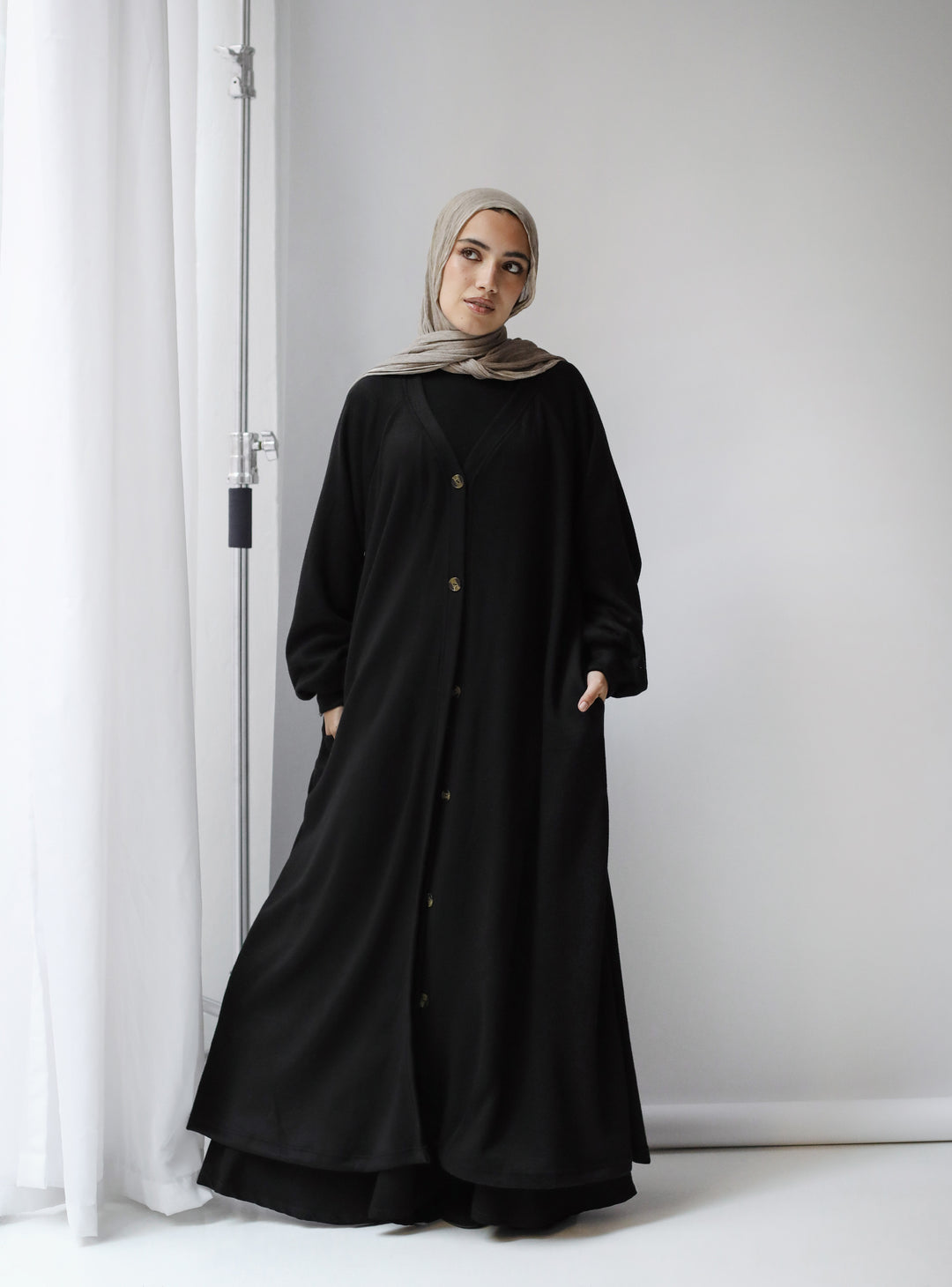 Maxi knit cardigan dress