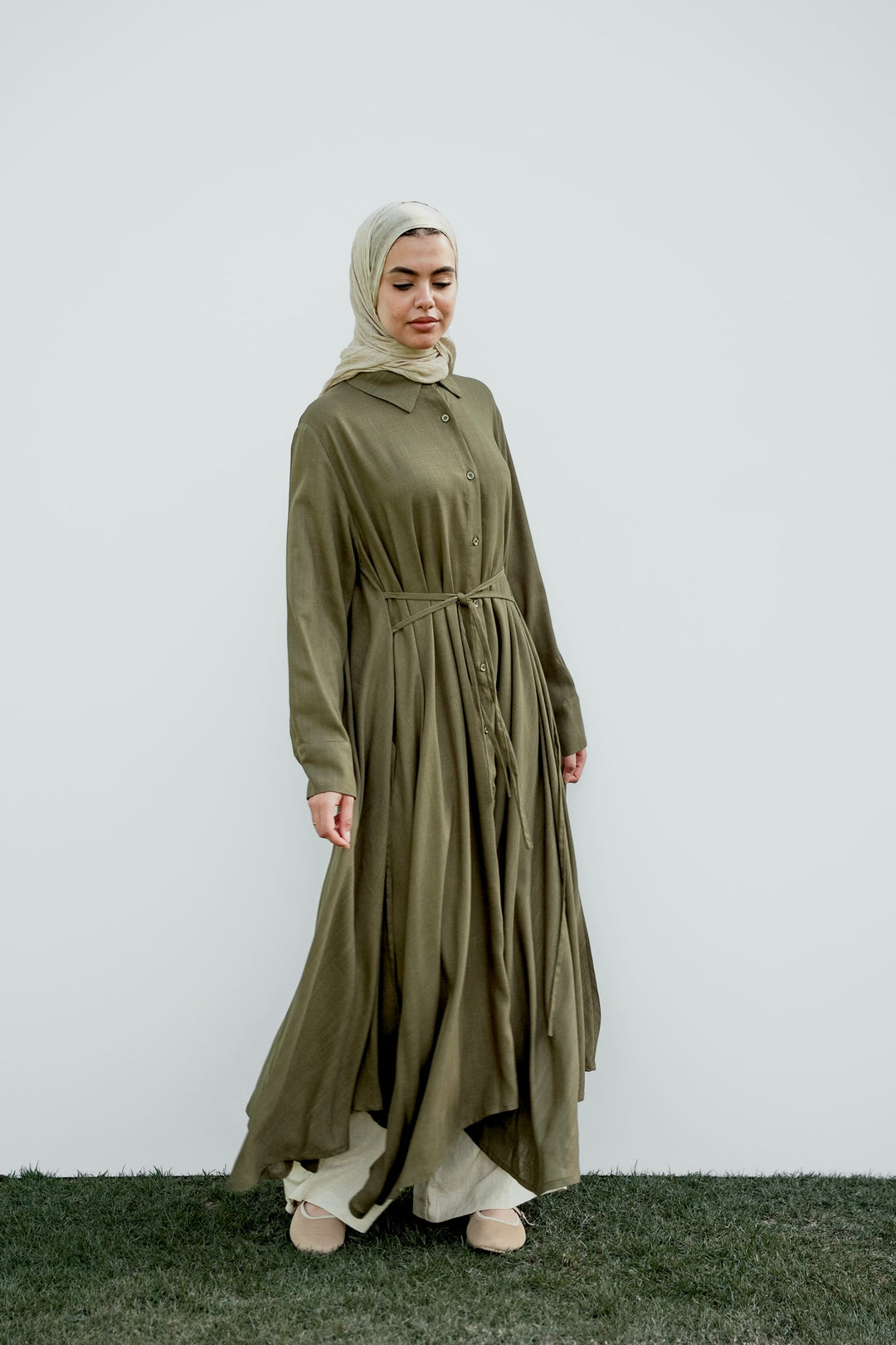 Asymmetrical Shirt Dress  C0519