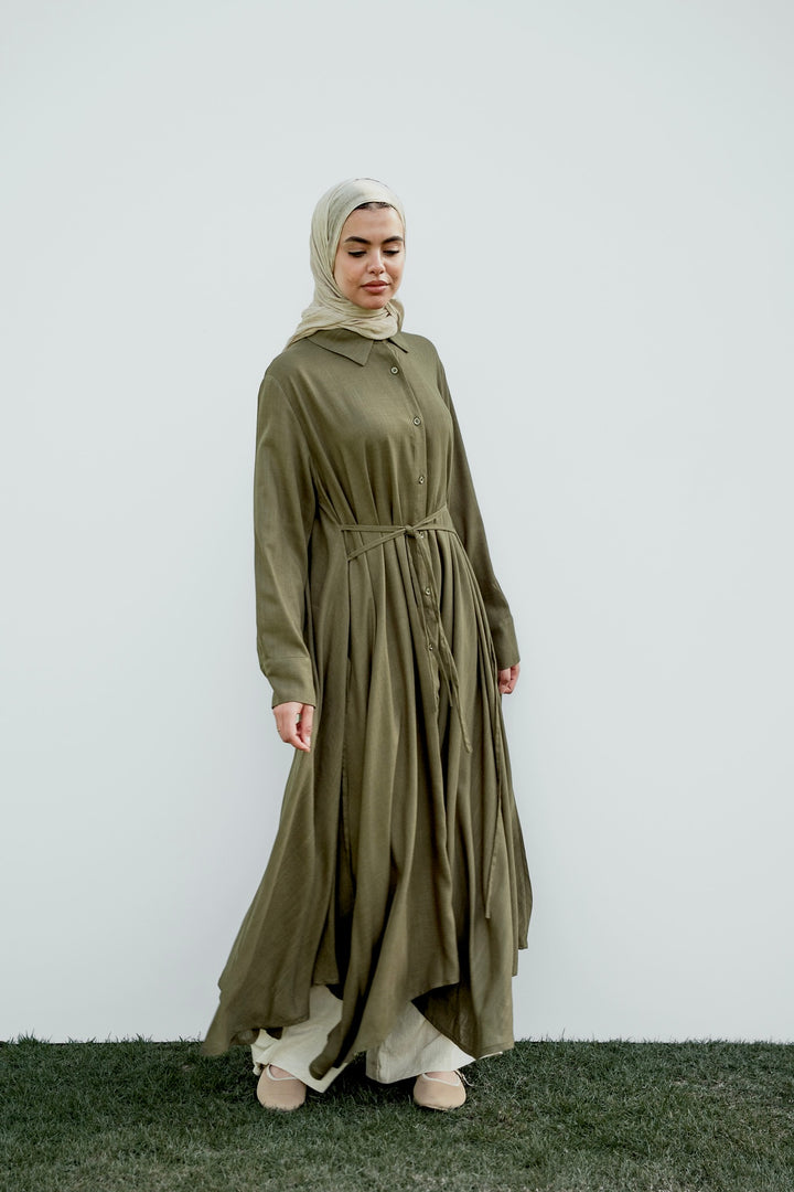 Asymmetrical Shirt Dress  C0519
