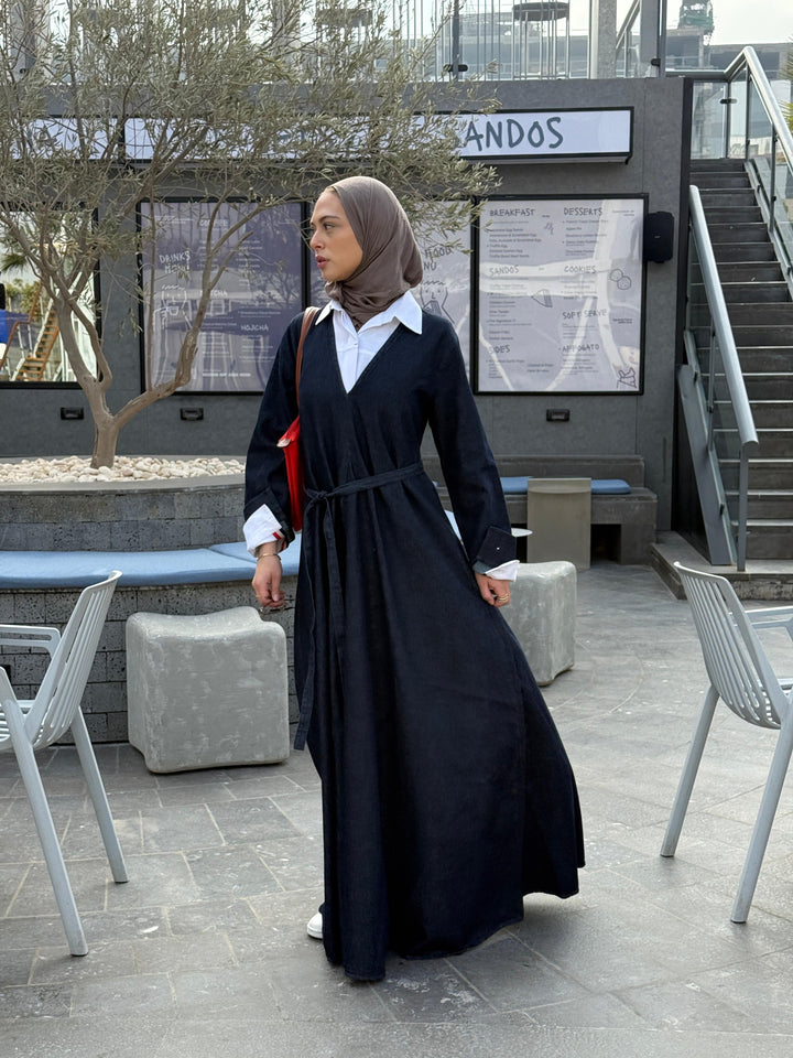 Denim Flow Maxi Dress C0463