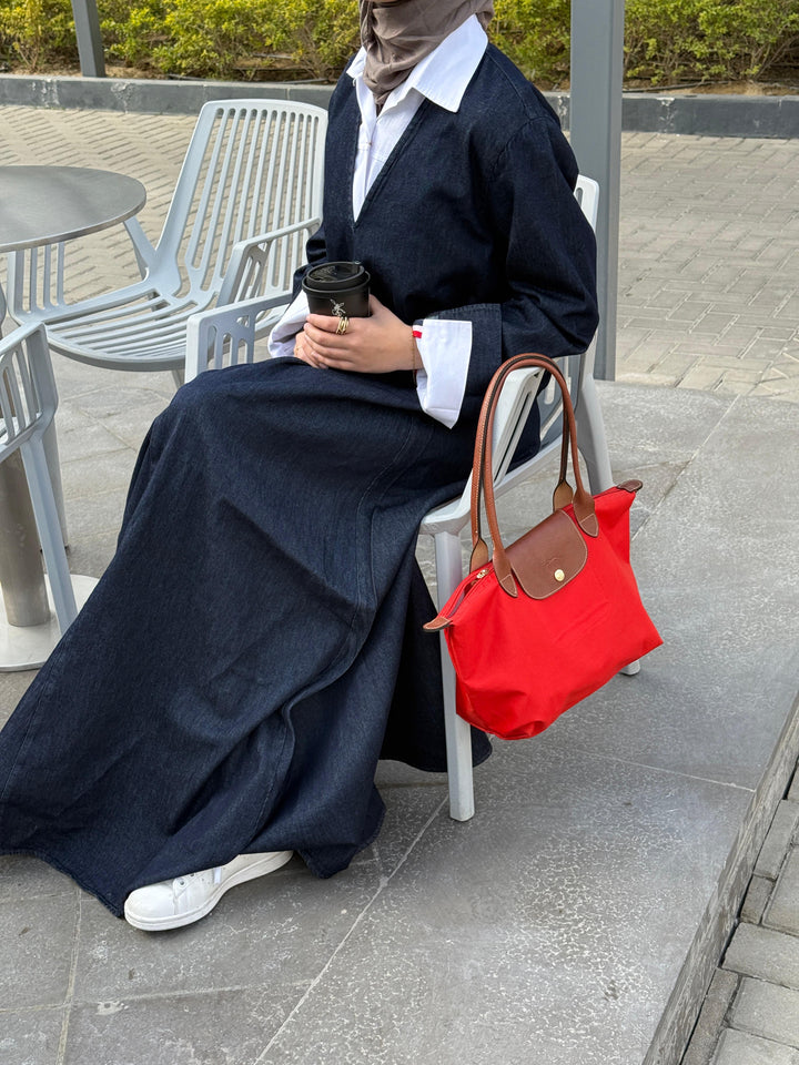 Denim Flow Maxi Dress C0463